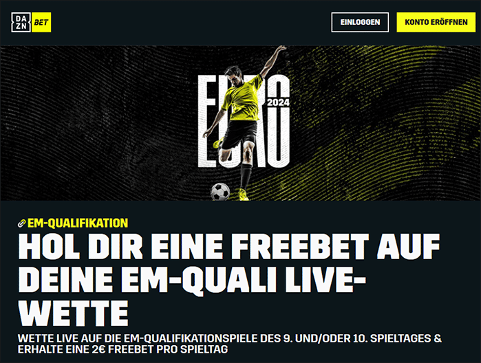 DAZN Bet: 2€ Freebet sichern