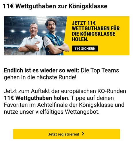 Interwetten Bonuscode 11€ Freebet 