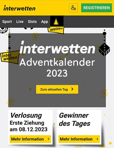 Interwetten: Boni, Freebets & andere Aktionen im Advent 2023