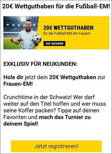 Interwetten 20 Euro Freebet
