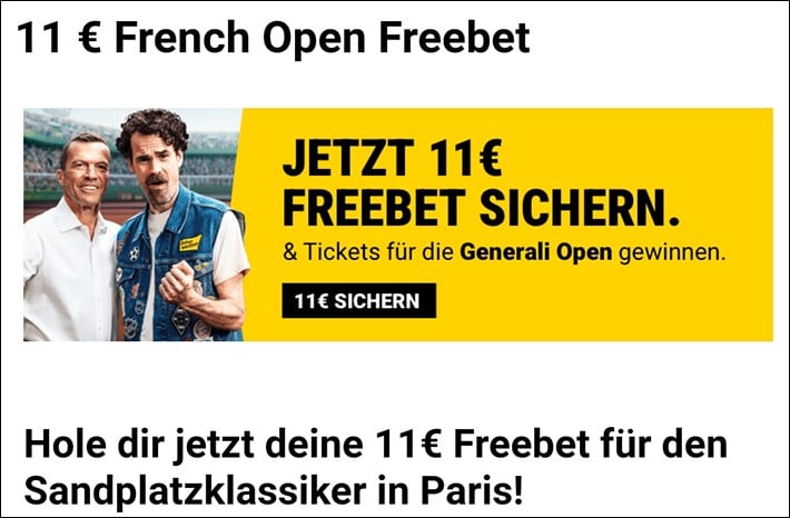 Interwetten Bonuscode 11€ Gratis Freebet