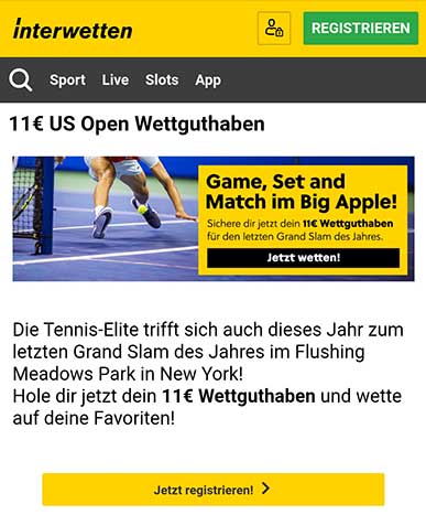 Interwetten: 11 Euro Wettgutschein mit Code