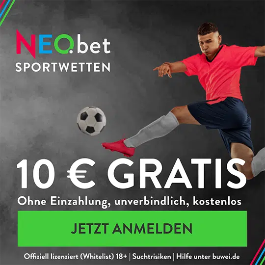 10 Euro Gratiswette mit NEO.bet