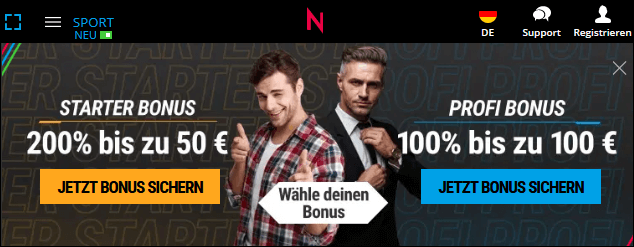 100 Euro Neukundenbonus NEObet