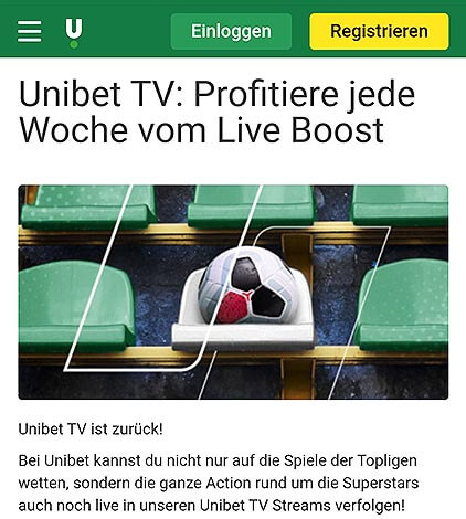 Grafik 25 Prozent Quootenboost bei Unibet