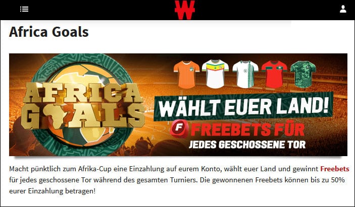 Africa Goals bei Winamax Freebets