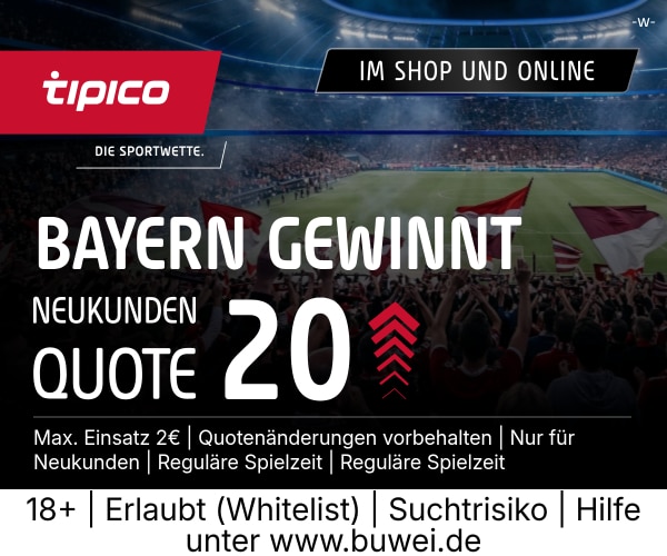 Tipico Champions League Quotenboost Bayern Bayern Bodo Glimt Tipico Boost