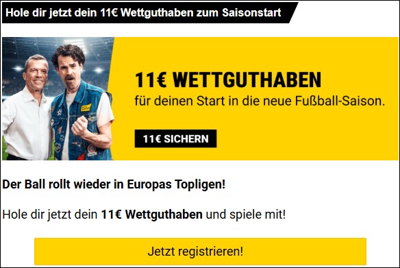 Interwetten 11 Euro Freebet